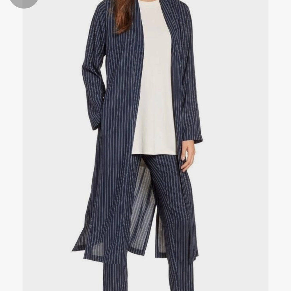 Eileen Fisher Double Stripe Long Kimono Jacket